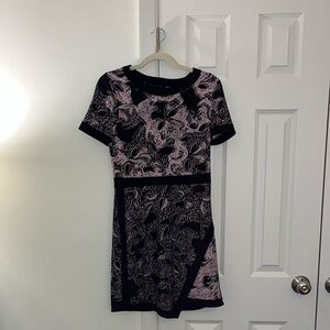 BCBGMaxAzria Black and Pink Mini Dress